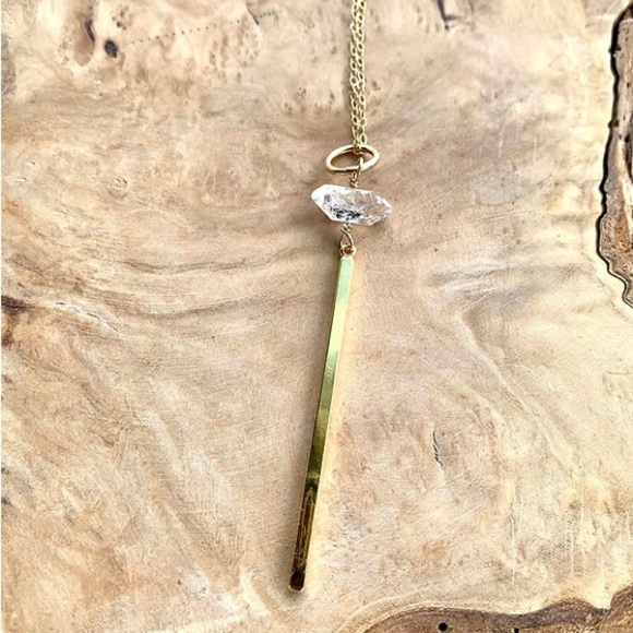 Laura Stark Herkimer diamond wand necklace - Picture 3 of 6
